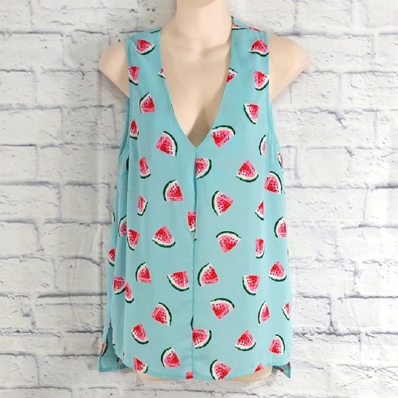 Everly Top Sleeveless Watermelon Design Sz M - Picture 1 of 5
